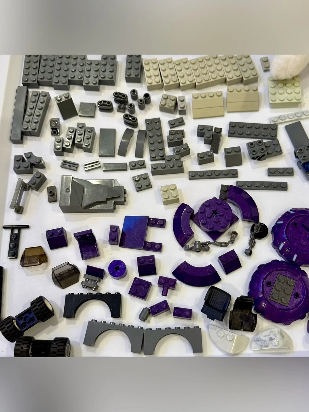 LEGO dark Purple Grey Cream blocks pieces parts elements lot